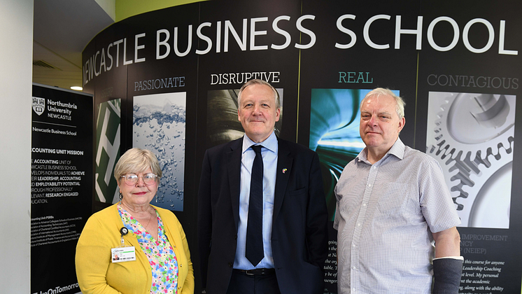 Professor Joyce Liddle, Kevan Jones MP and Professor John Shutt