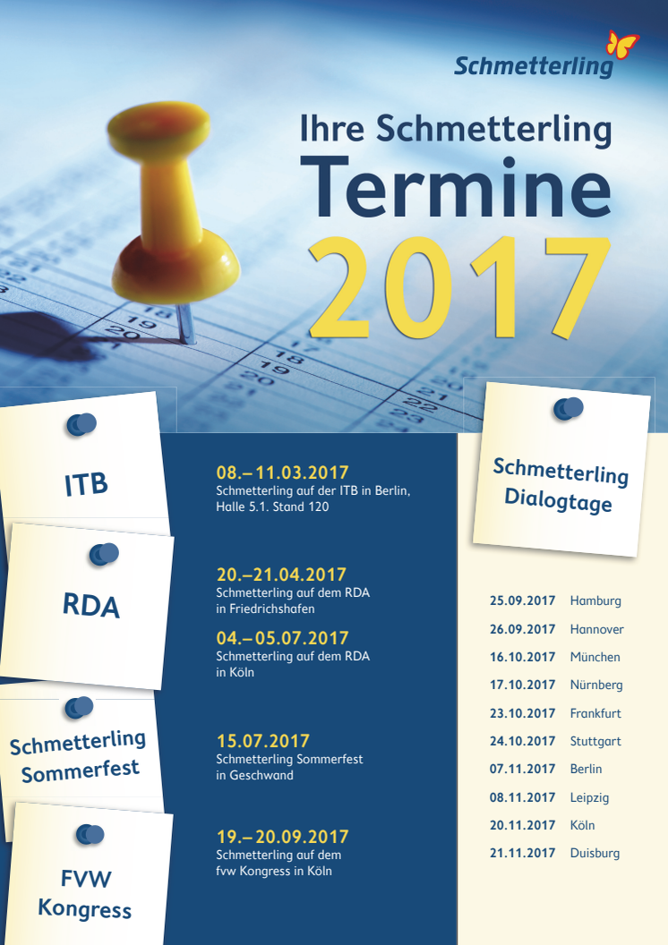 Komplett Übersicht Schmetterling Termine 2017