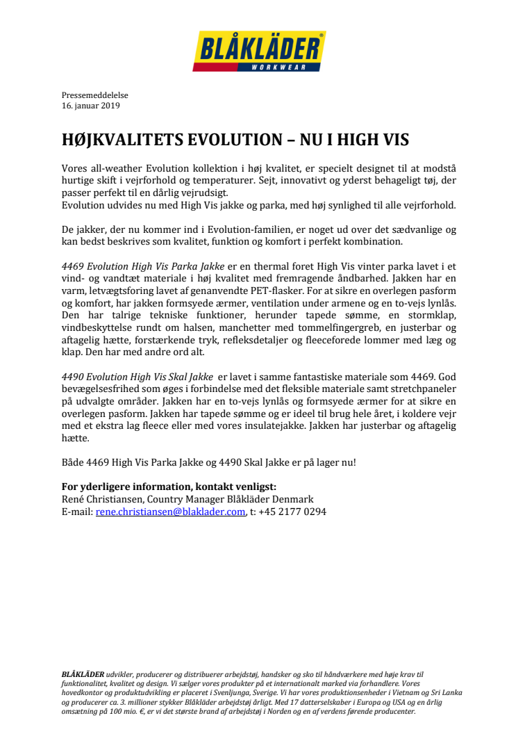 HØJKVALITETS EVOLUTION – NU I HIGH VIS