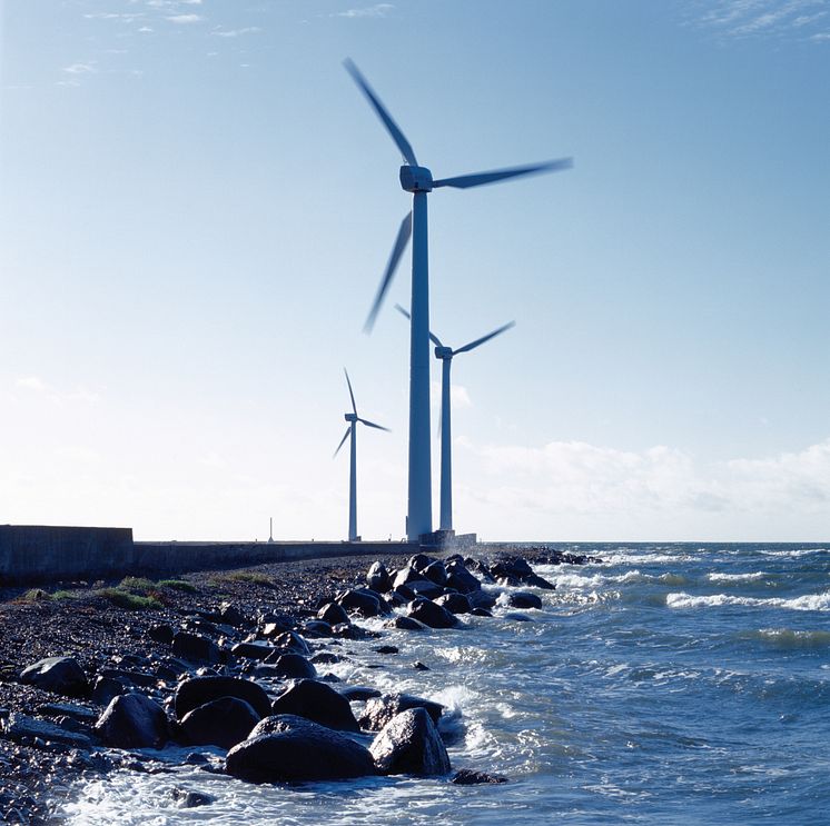 Vindkraftverken i Degerhamn, Öland. Foto: Kalmar Energi