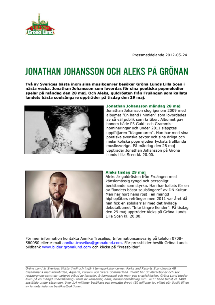 Jonathan Johansson och Aleks på Grönan