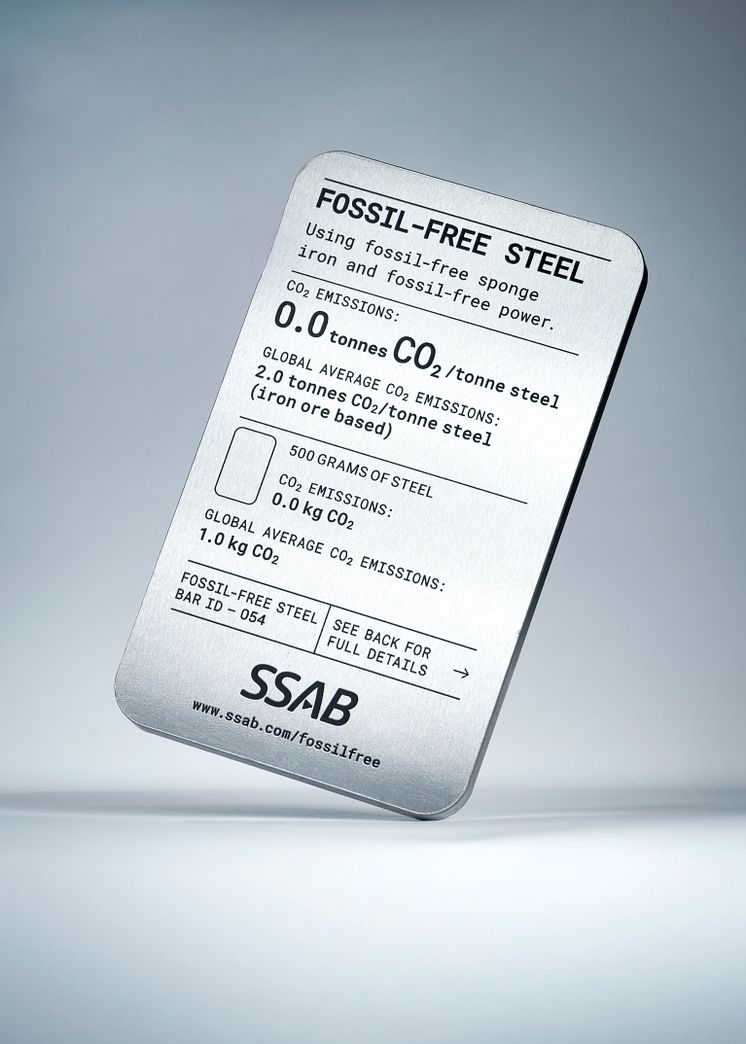 Fossil-free steel bar