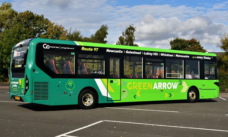 Go North East invests £1.8 million in state of the art environmentally friendly buses for its Green Arrow services