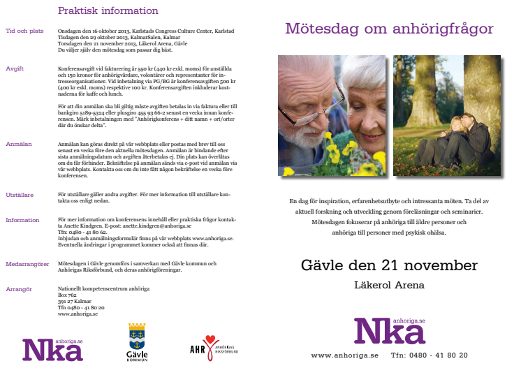 Mötesdag om anhörigfrågor i Gävle