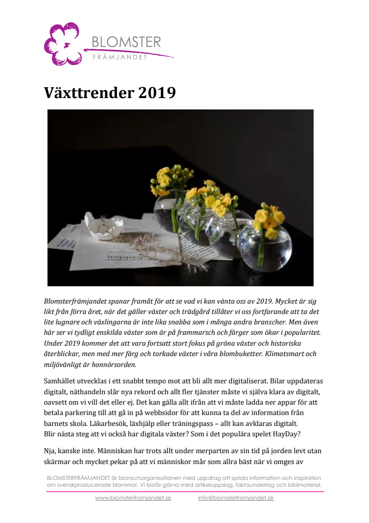 Växttrender 2019