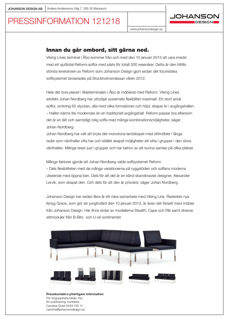 Johanson Design - "Innan du går ombord, sitt gärna ned."