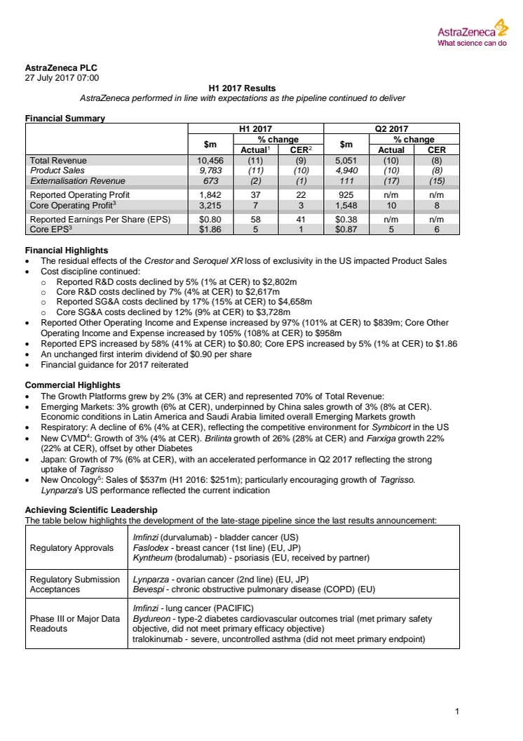 H1 2017  Resultsreport