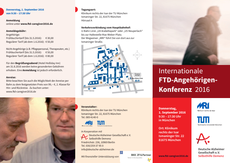 Einladungsflyer zur FTD-Angehörigenkonferenz 2016