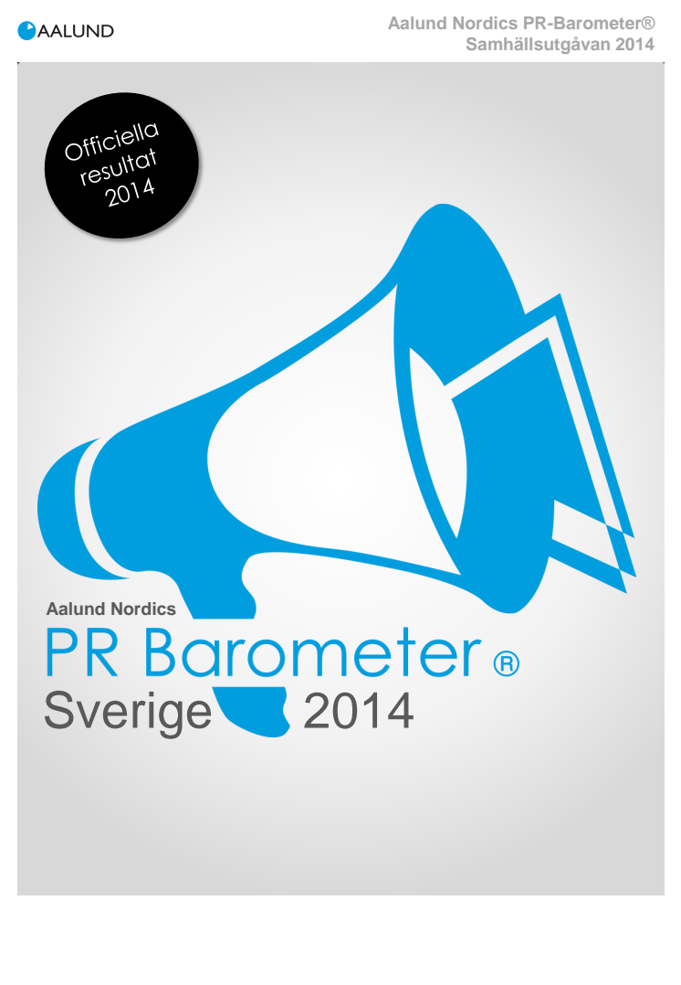 Aalunds PR-Barometer Samhälle 2014 - Officiella Resultat