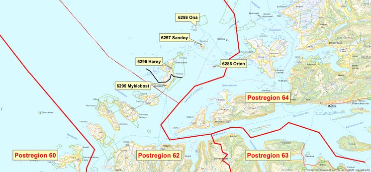 Nordøyvegen Ålesund, kart