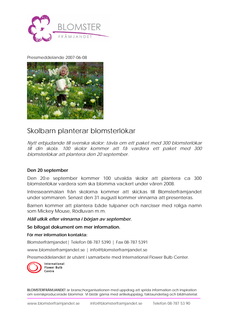 Skolbarn planterar blomsterlökar