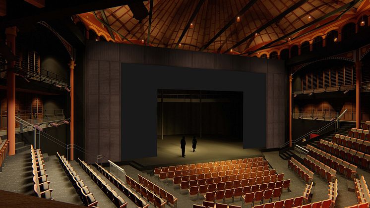 Aud_CGI view_view from rear stalls with prosc+masking.Haworth Tompkins