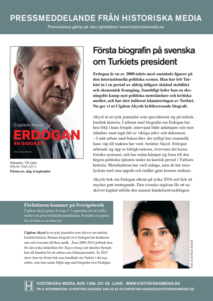 Första biografin om Erdogan på svenska! Nu kommer författaren på Sverigebesök. 