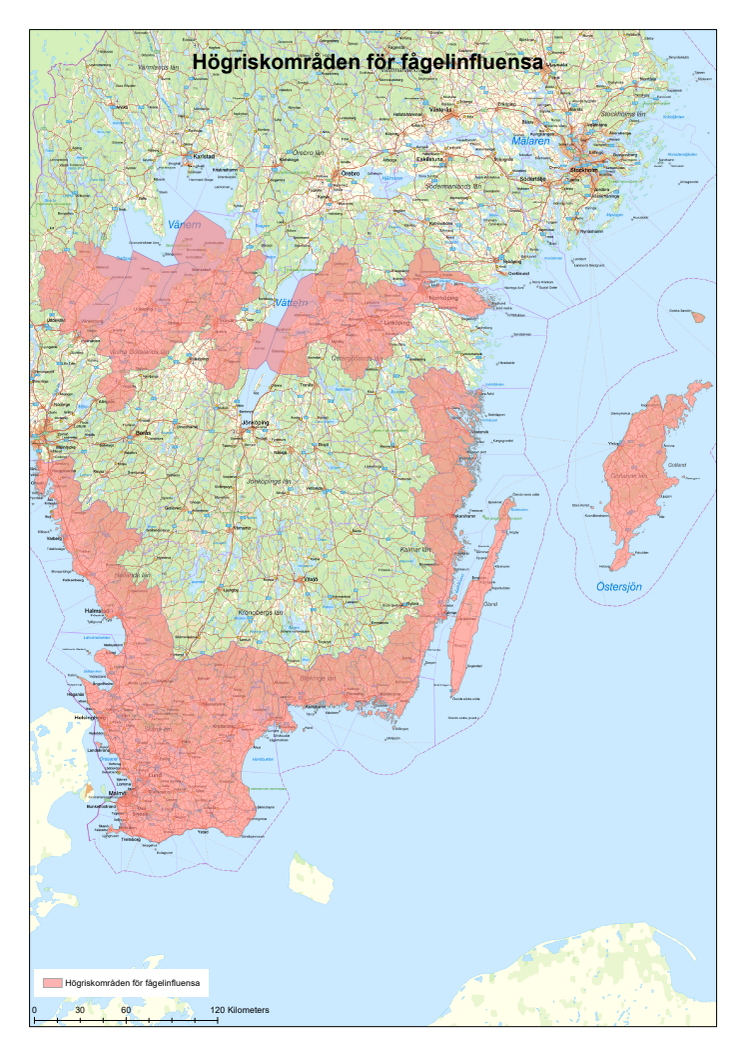 Högriskområden fågelinfluensa 2023