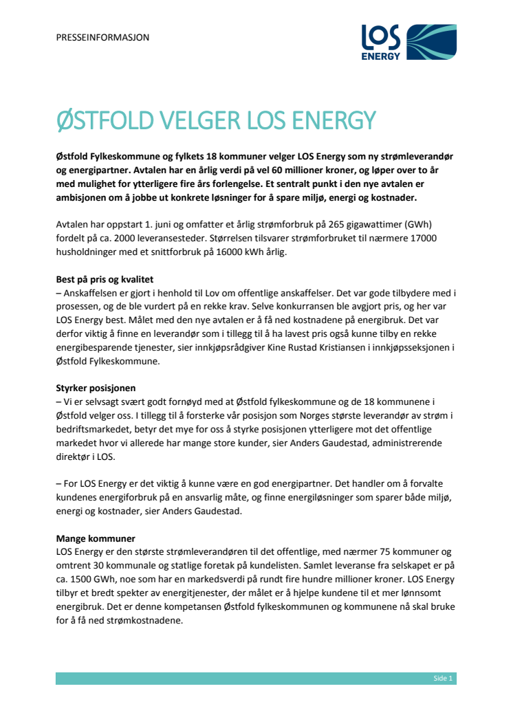 Det «årnær sæ» for LOS Energy i Østfold