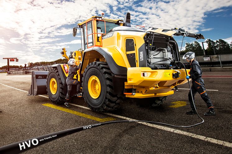 Volvo L150H tankas med HVO