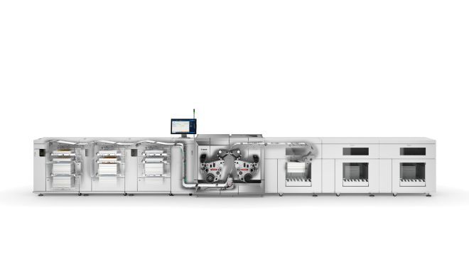 Illustrasjon som viser Gemini Instant Duplex-teknologien i nye varioPRINT 6000 TITAN 