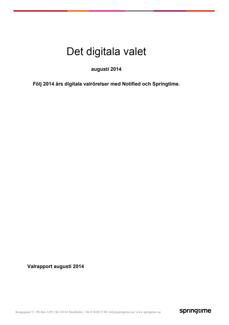 Det digitala valet - rapport för augusti 2014