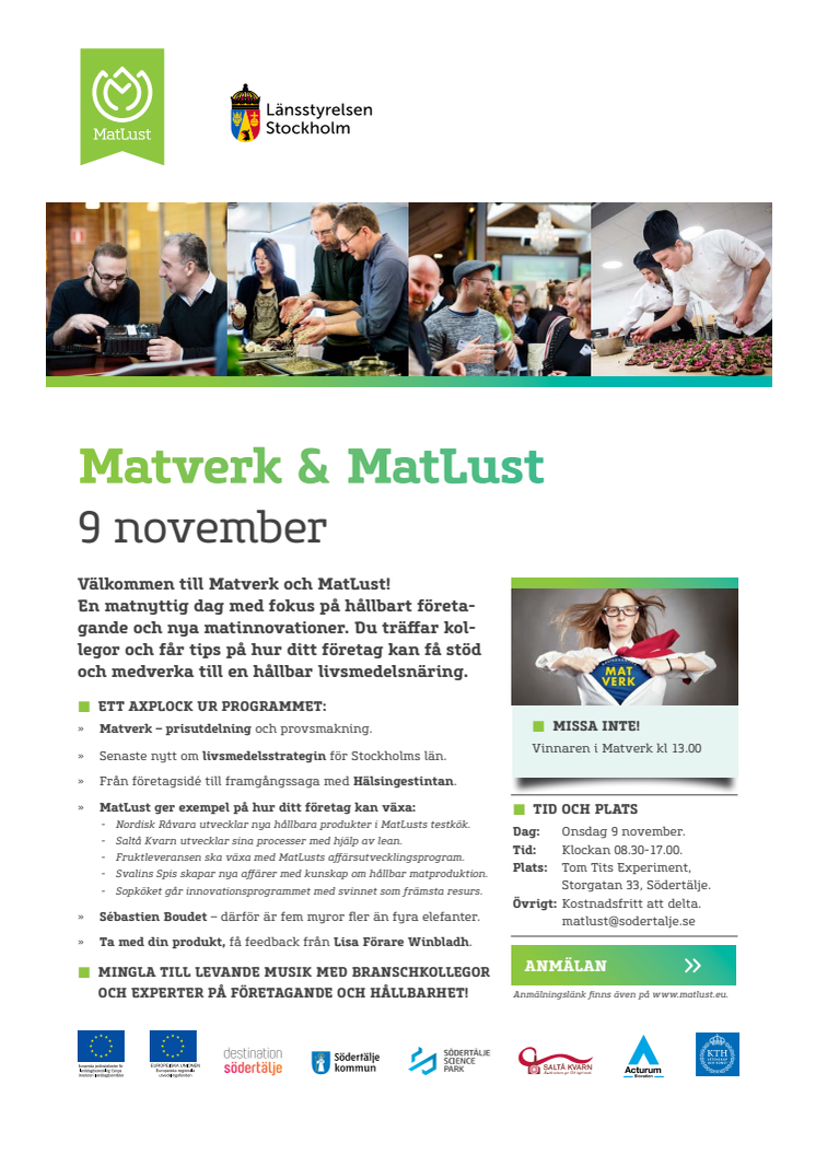 Inbjudan Matverk och MatLust 9 november