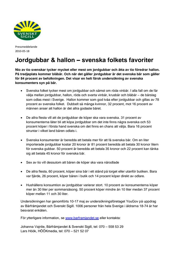 Jordgubbar & hallon – svenska folkets favoriter