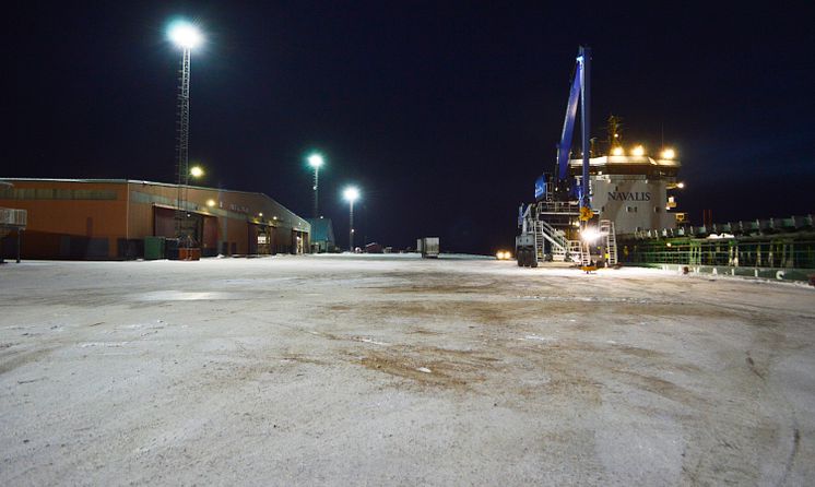 Mastbelysning Piteå Hamn