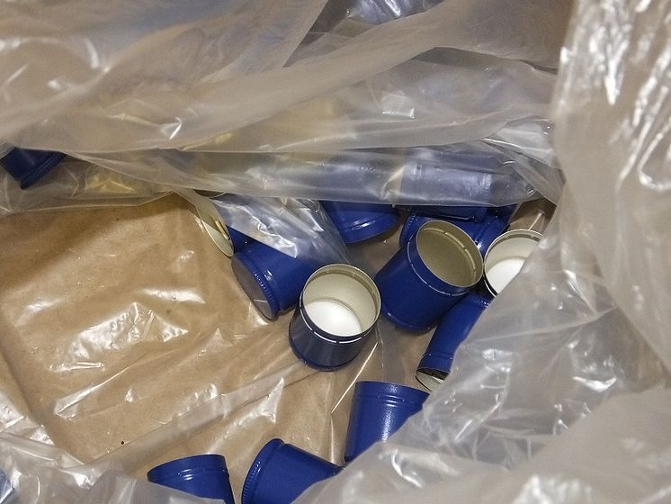 HMRC dismantle fake vodka bottling plant in Aintree, Liverpool - bottle tops