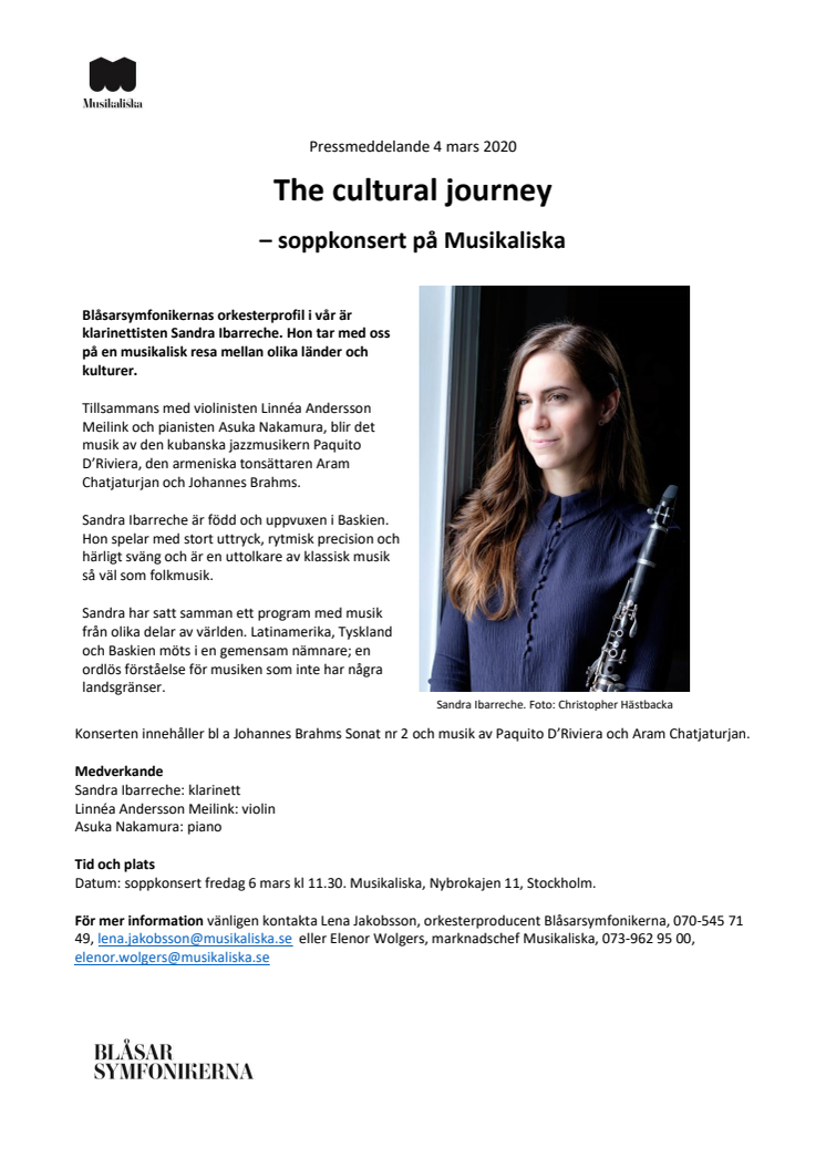 The cultural journey  – soppkonsert på Musikaliska