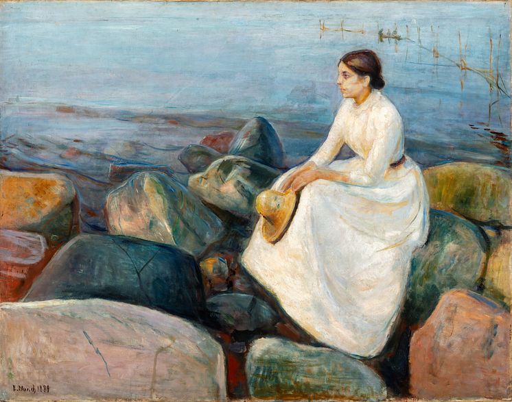 Edvard Munch: Sommernatt. Inger på stranden (1889)