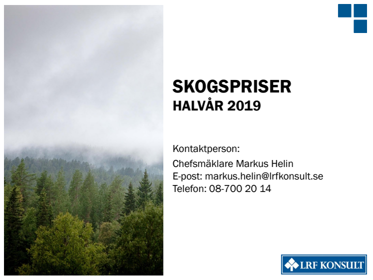 Skogsmarkspriser - halvår 2019