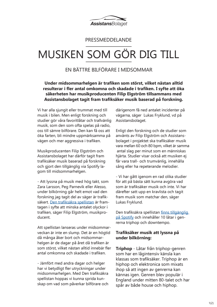 Musiken som gör dig till en bättre bilförare i midsommar