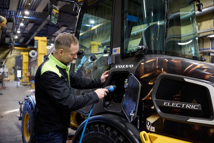 Volvo L25 Electric - laddning på Euromaint
