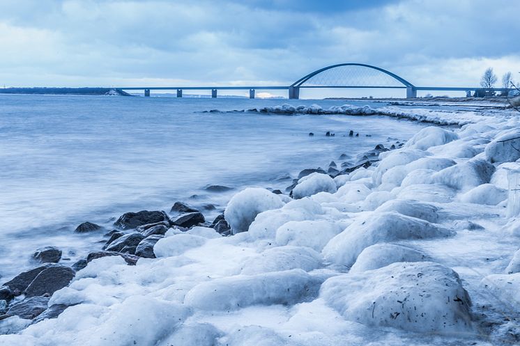 Fehmarnsundbrücke im Winter