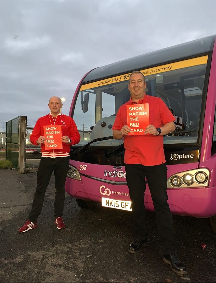 Go North East wears red to support and raise money for Show Racism the Red Card’s Wear Red Day