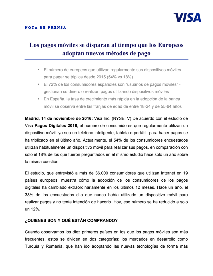 Los pagos móviles se disparan al tiempo que los Europeos adoptan nuevos métodos de pago 