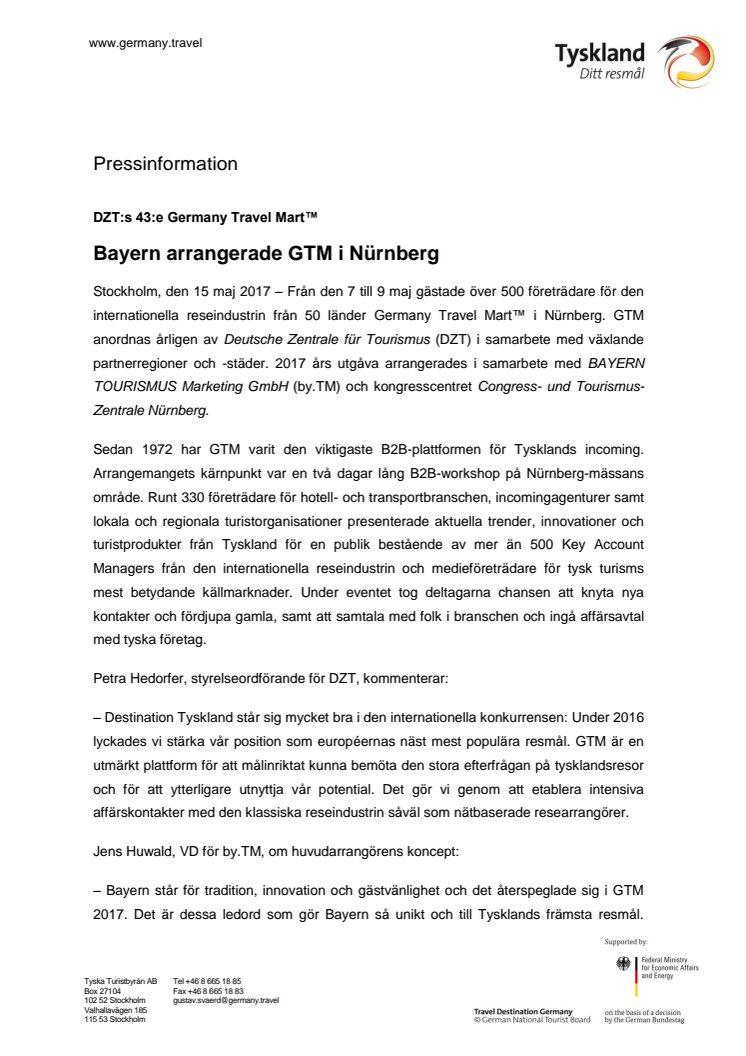 ​Bayern arrangerade GTM i Nürnberg