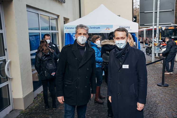 Pressefoto Corona Testzentrum Boris Palmer, Christoph Werner