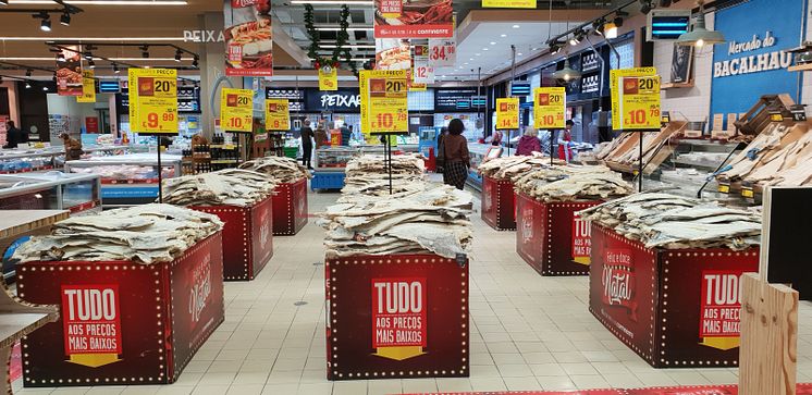 Klippfisk på supermarked i Portugal