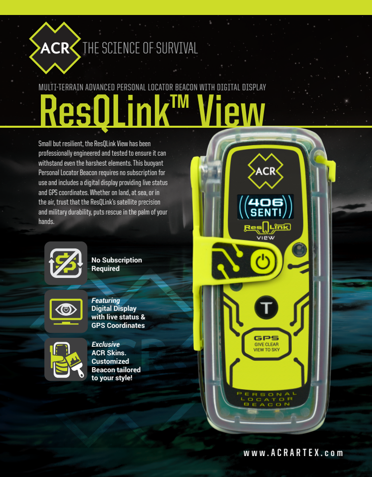 ACR Electronics ResQLink View PLB - Spec Sheet