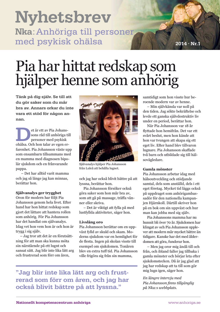 Årets första nyhetsbrev inom området Psykisk ohälsa