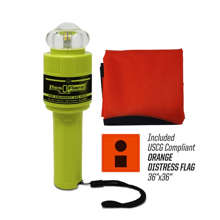 Hi-res image - ACR Electronics - The ACR Electronics ResQFlare™ package includes a high intensity LED electronic distress flare and accompanying Distress Flag