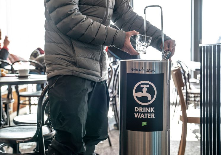 Trinkwasser-Brunnen in Laax, Graubünden