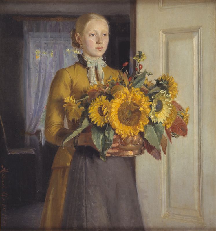Michael Ancher, Pigen med solsikkerne, 1889.jpg