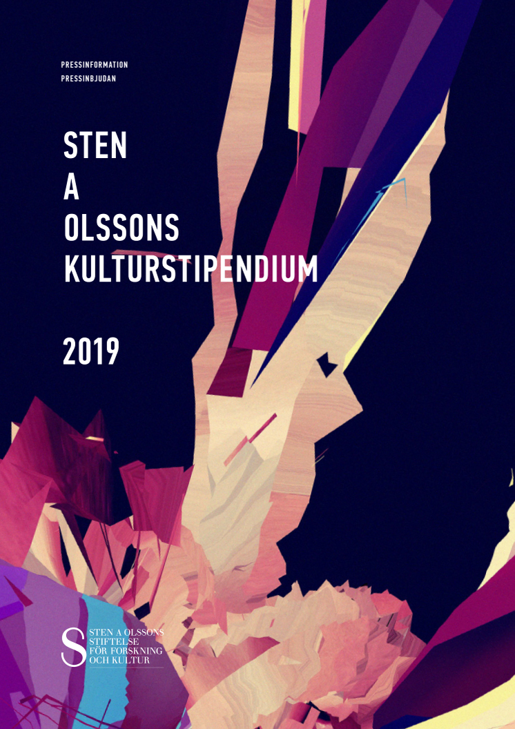 Pressinformation Sten A Olssons Kulturstipendium 2019