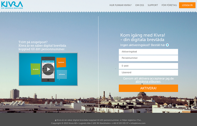 Kivra lanserar ny design av sin webb som förenklar för besökare att komma igång med sin digitala brevlåda!