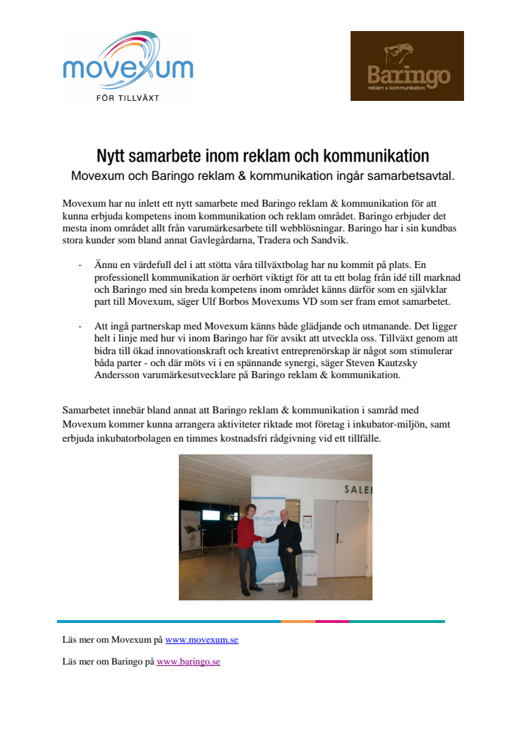 Nytt samarbete inom reklam och kommunikation