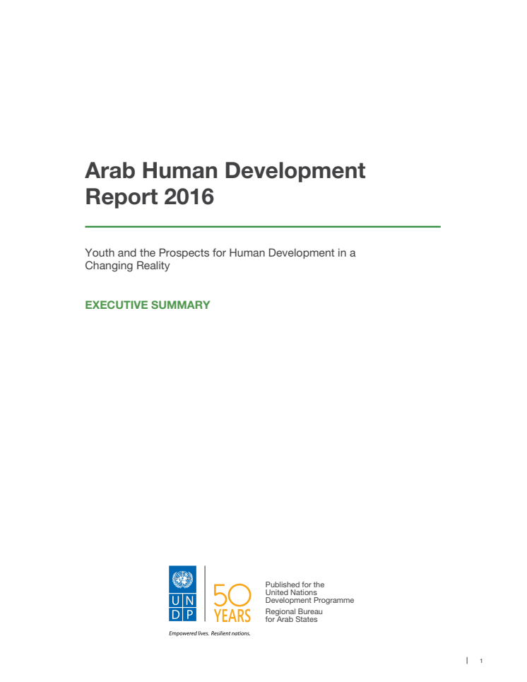 Arabiska Human Development Report 2016 - sammanfattning