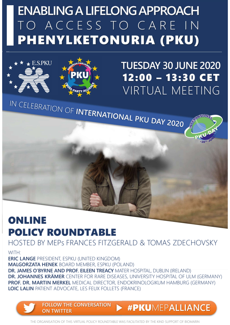 Ankündigunsposter Roundtable - EP Cross Party Alliance on PKU