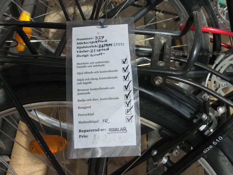 Varje cykel är kontrollerad och slutbesiktad enligt Returhusets checklista. 