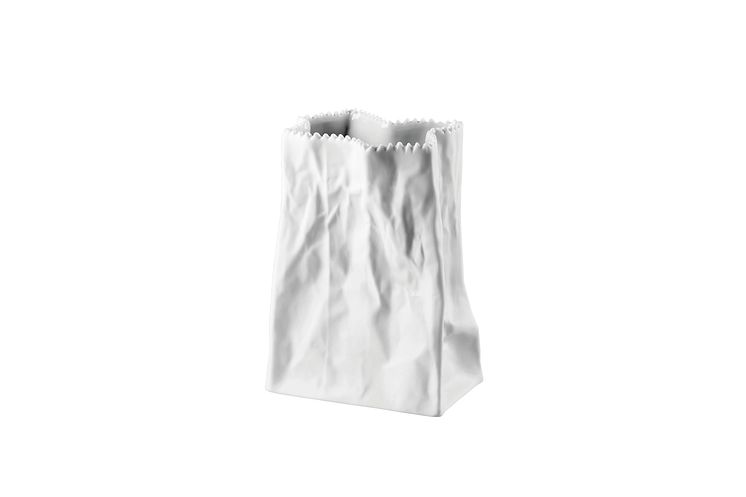 R_Paper_Bag_Vase_White_matt_14_cm
