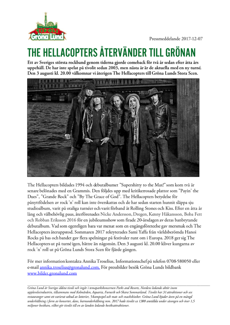 The Hellacopters återvänder till Grönan